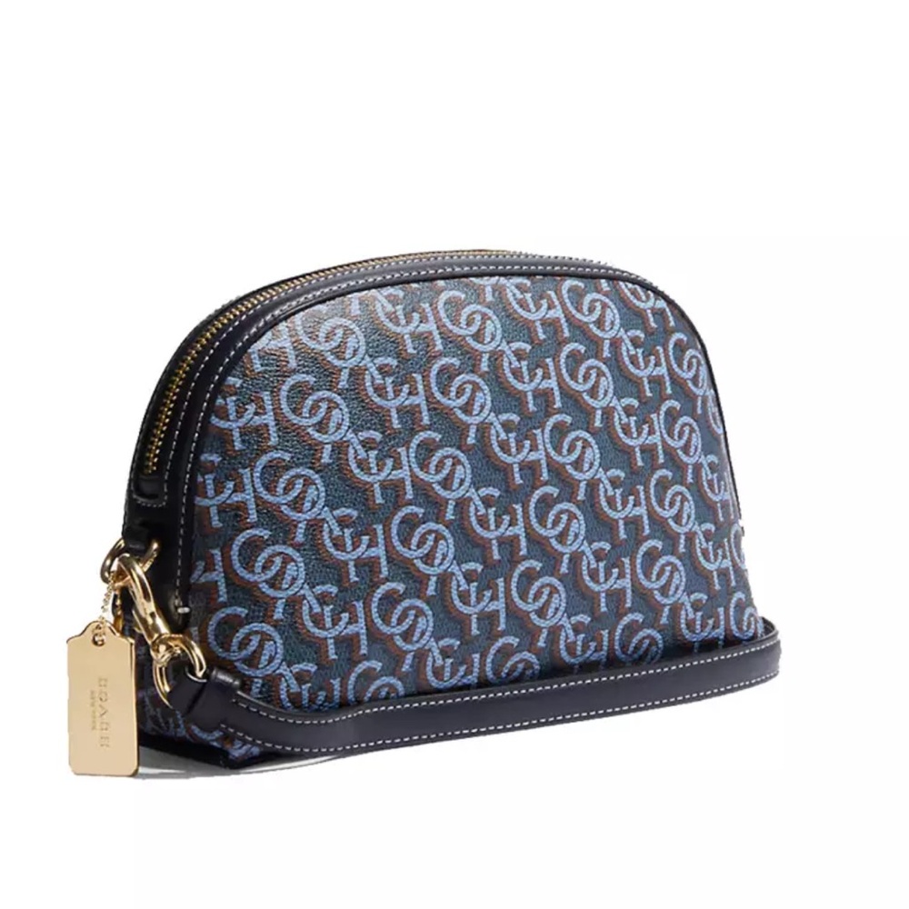 COACH Madi Crossbody With Coach Monogram Print Navy and Wallet set